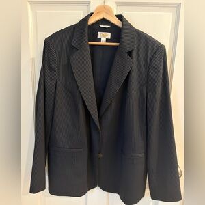 Talbots Women’s Stretch Pinstripe Navy Blazer Sz 16
